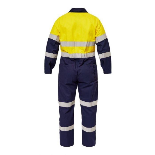 Picture of WorkCraft, Hi Vis Two Tone Cotton Drill Coveralls Industrial Laundry Reflective Tape